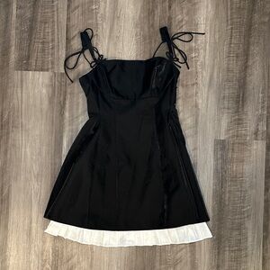 Angel Biba Night Rider Fit And Flare Mini Layered Pleated Slip Dress - Small